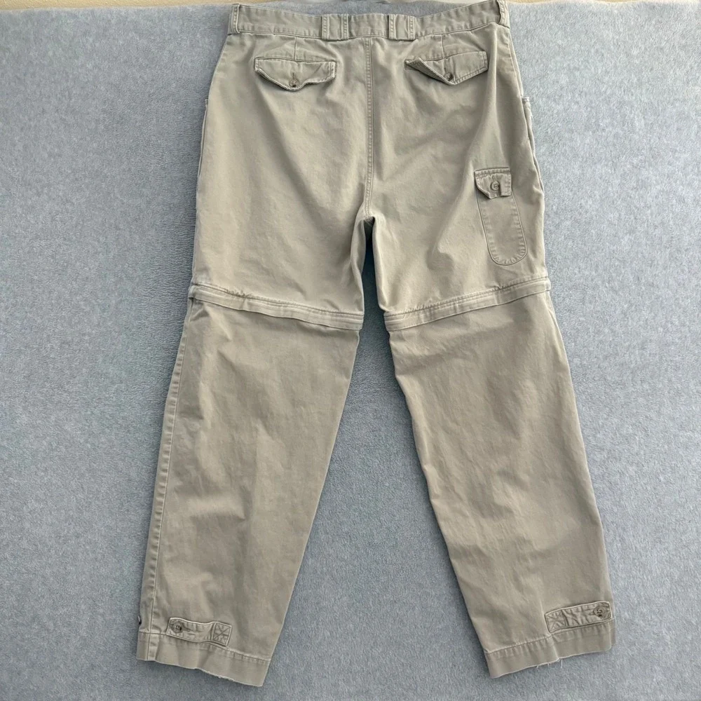 Banana Republic Mens Safari Convertible Zip Off Cargo Pants Khaki Tan Size 40x32